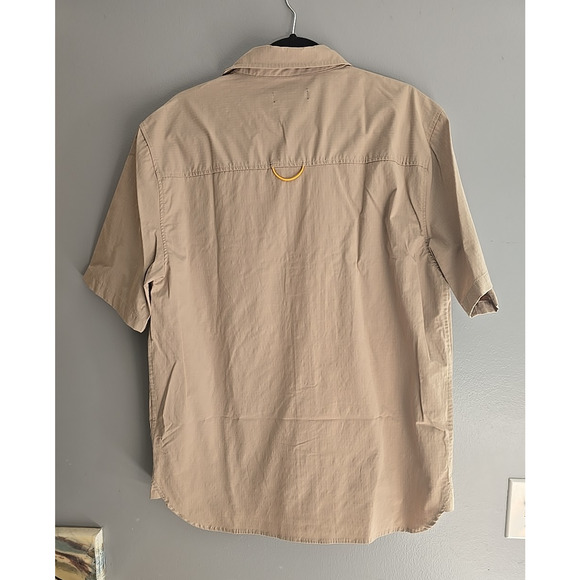 Cotton On Brown Pockets Short Sleeve Casual Button Down Shirt Men's Size Medium - Picture 2 of 5